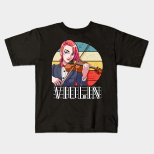 Violin Female Violinist Classical Music Lover Gift Kids T-Shirt